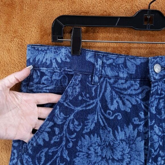 ROY ROGERS DAVES NEW YORK Jeans Mens Sz 30 Blue Floral Carpenter STATEMENT $185 - Picture 3 of 11